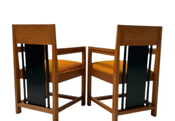 Two Art Deco Modernist High Back Armchairs by Cor Alons, 1927